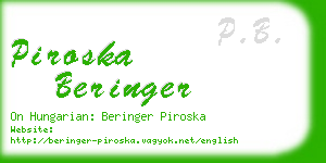 piroska beringer business card